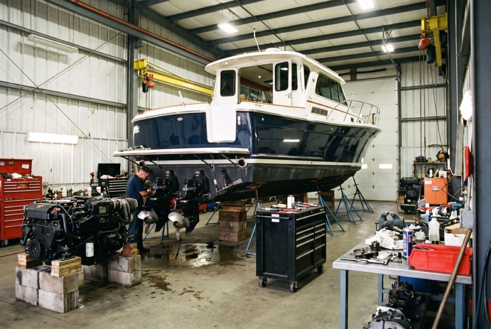 Boat repair shop on Lake St. Clair