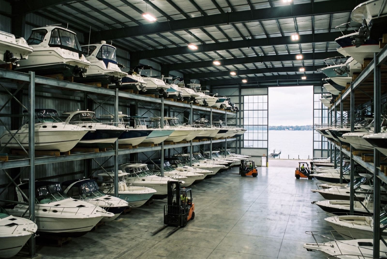 Boat storage yard on Lake St. Clair