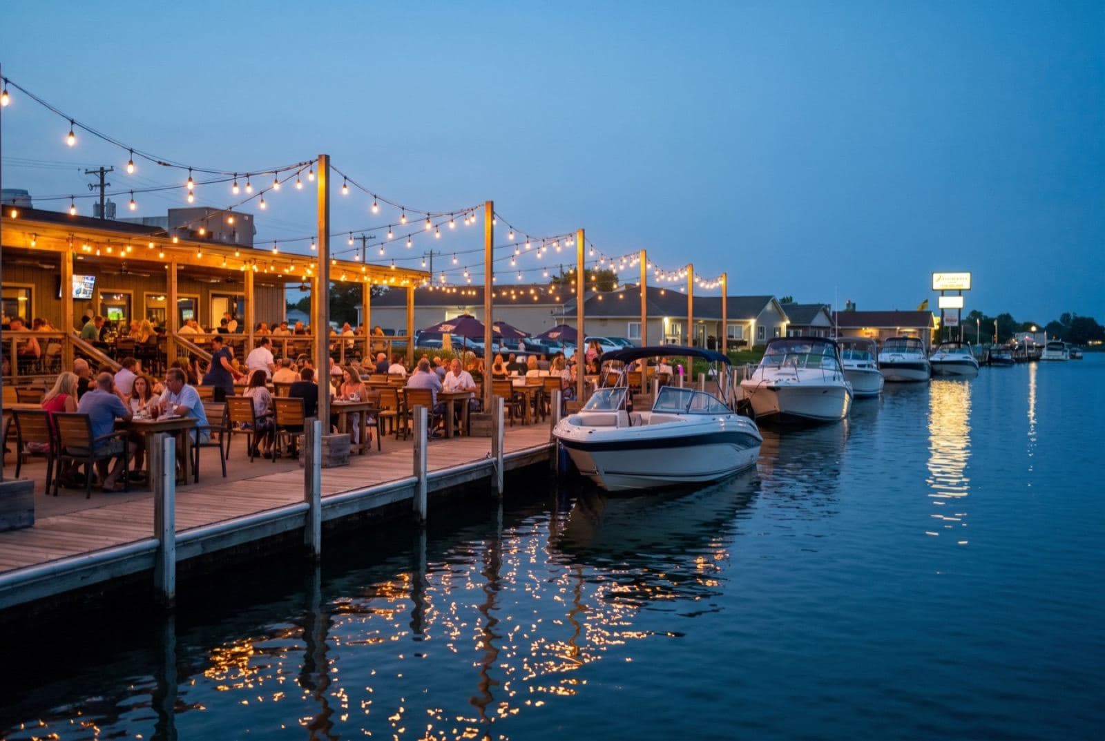 Waterfront restaurant on Lake St. Clair