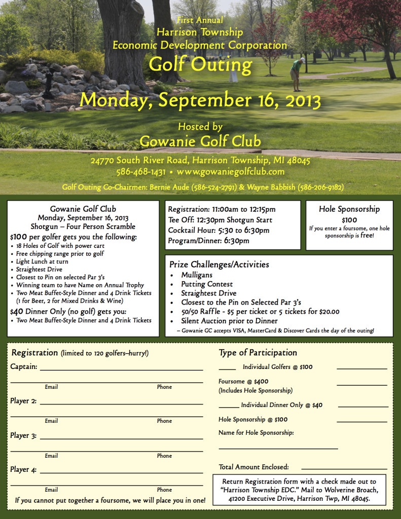 EDC Golf Outing, harrison township events, twp events, events